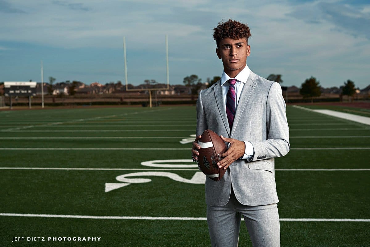 prosper football player for high school sports fashion photos