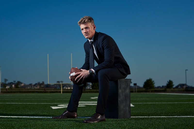 Prosper Senior Pictures 2019 football player feature photo